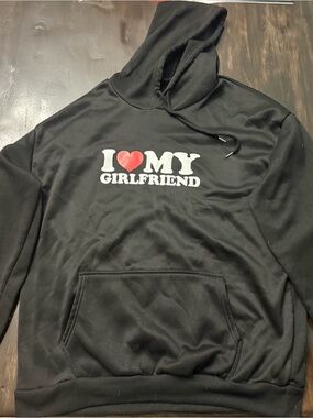 I ♥ MY GIRLFRIEND Black Graphic Hoodie